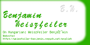 benjamin weiszfeiler business card